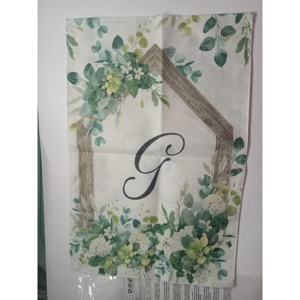 AVOIN colorlife Floral Initial Letter G Monogram Garden Flag 12x18 Inch